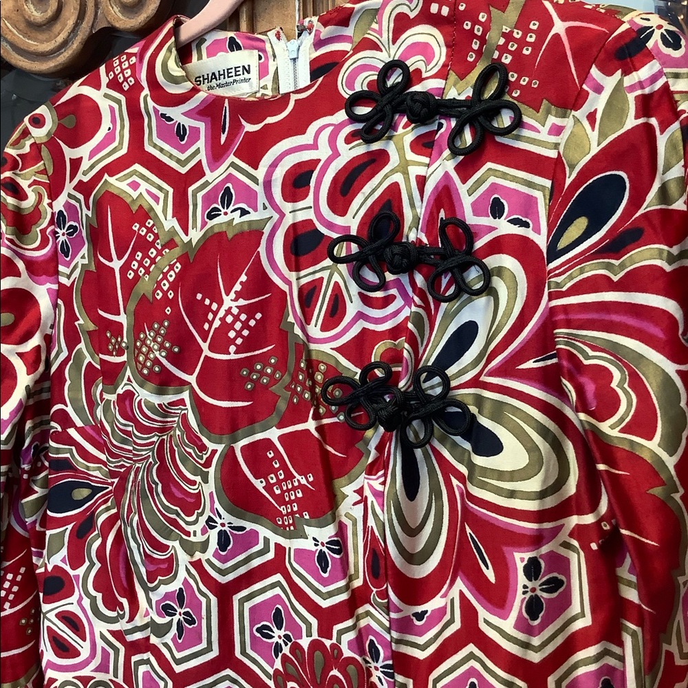 Alfred Shaheen Red Asian Style Dress